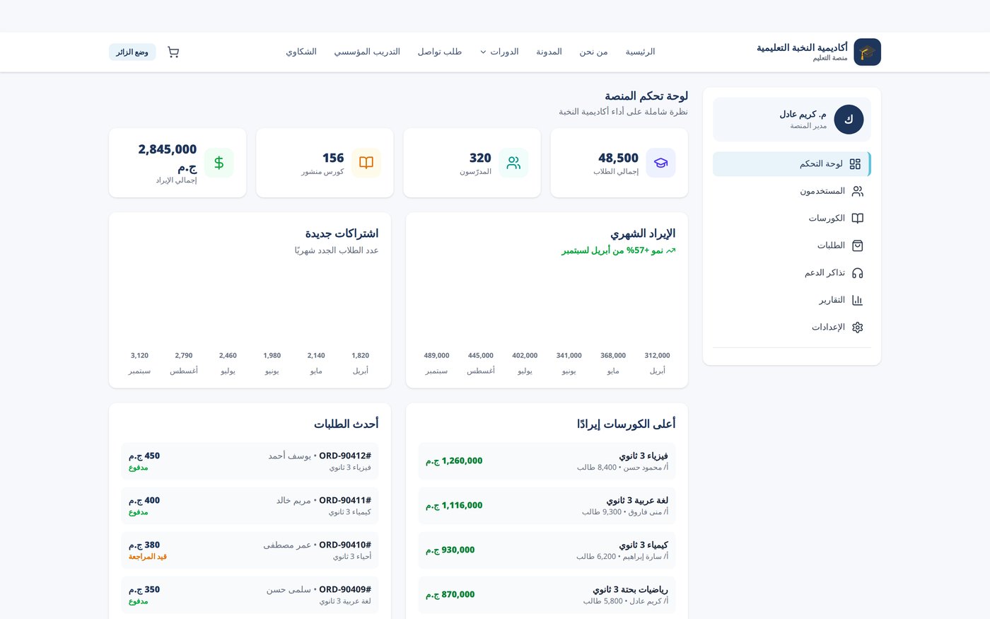 لقطة حقيقية من كتالوج كورسات منصة داهم للتعليم